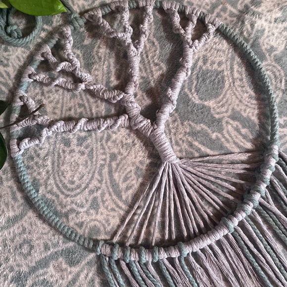 Unique Custom Hand Crafted Macrame Tree of Life Dream Catcher Wall Art Decor - Picture 3 of 15